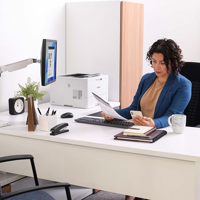 Brother HL-L5210DW Business Monochrome Laser Printer with Duplex Printing, Versatile PaperHandling, Wireless and Gigabit Ethernet Networking, and Mobile Printing, Works with Alexa