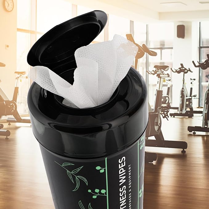 Wipex Screen Wipes & Gym Wipes Combo Pack - 75ct Gym Equipment Wipes Canister & 24ct Individually Wrapped Fitness Touch Screen Wipes, Safe for Yoga Mats & Electronics, Lemongrass Scent
