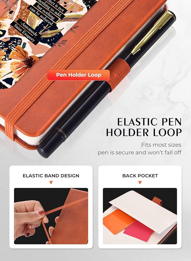 AISBUGUR Pocket Notebook, Small Notebook, 2-Pack Total 320 Pages,3.7" x 5.7" Pocket Notebook (2 Pack, Brown 2)