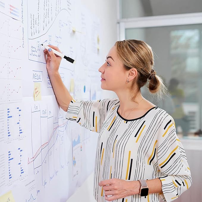 25 Pcs Black Magnetic Dry Erase Markers with Eraser Cap, White Board Mini Dry Erase Markers Bulk, Fine Point Tip Student White Board Markers for Teachers Office School Supplies