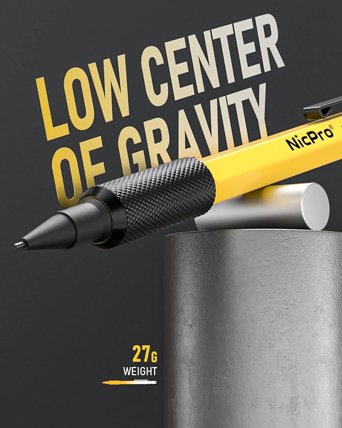 Nicpro 3 PCS 1.3 mm Mechanical Pencil Set with 72 Lead Refills, 3 Eraser - Weatherproof Metal Barrel, Heavy Duty Carpenter Pencil MP2000 for Outdoor Marking Drafting Drawing Woodworking - with Case