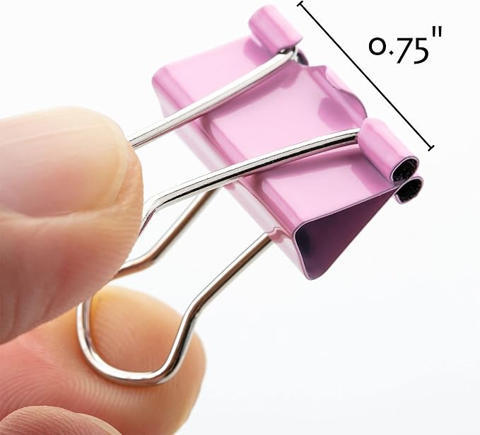 Mr. Pen Pastel Binder Clips, 50 Pack, 0.75 in, Pastel Color, Small Paper Clips, Office Clips