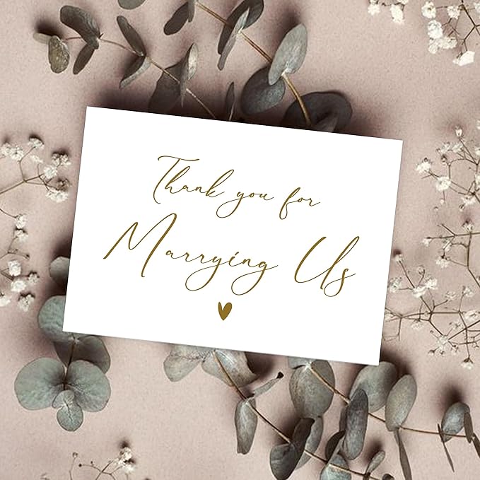 Wedding Day Card, Thank You for Marrying Us, Thank You Card for Officiant, Priest, Minister, Judge, Pastor Gifts.（Thank You C）