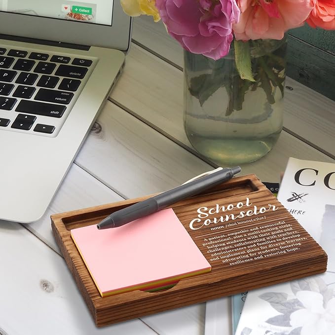 School Counselor Sticky Note Holder, School Counselor Gifts, Thank You Appreciation Quote Gifts for School Counselor Women Men Coworker Self-Stick Note Pad Holders ZSS25
