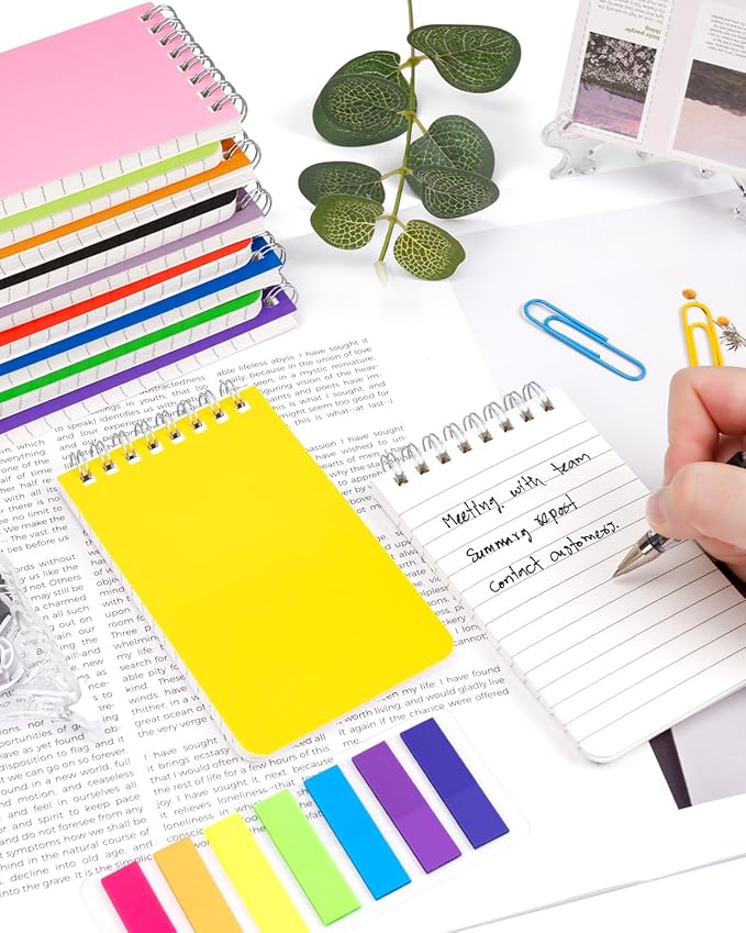 Mini Spiral Notebooks Bulk 3x5 Inch Memo Pads, 30 Packs Small Notepad Top Bound, 10 Vibrant Colored, 60 Sheets/120 Pages Pocket Notepads for Home, School, College, Office, Work, Travel