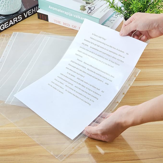25 Piece Letter Size Sheet Protectors Clear Plastic Page Protectors for Discbound Holds Letter Size Discbound Binding Cover (25)