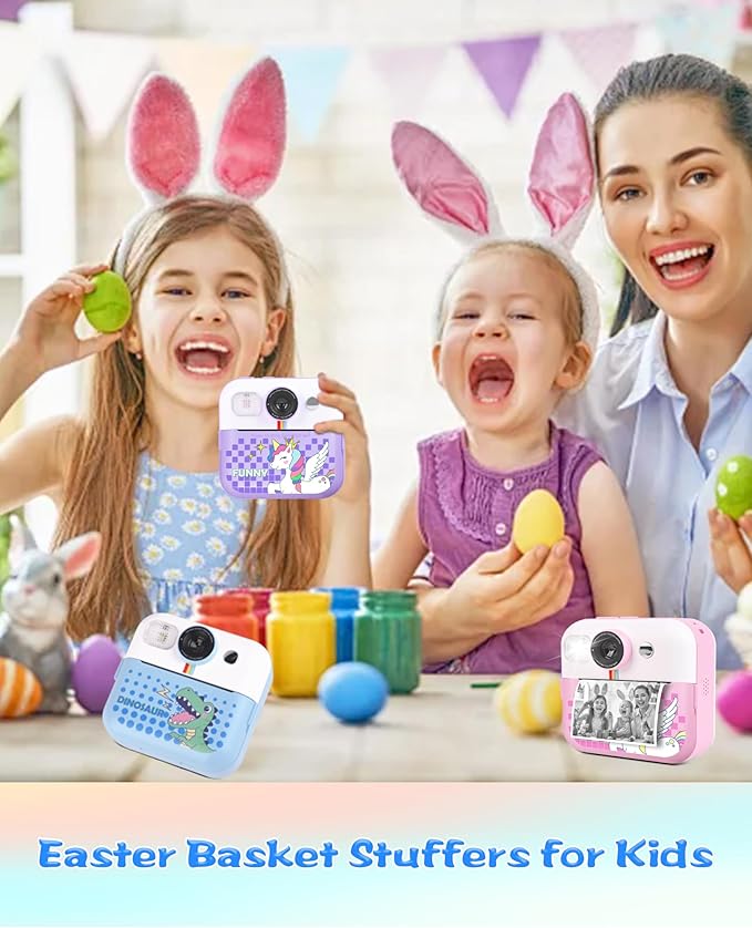 Kids Camera Instant Print, Birthday Day Gifts for Kids Boys Age 3-12, Kids Digital Camera with 1080P Videos, Toddler Toys for 4 5 6 7 8 9 Year Old Boys Girls, Blue