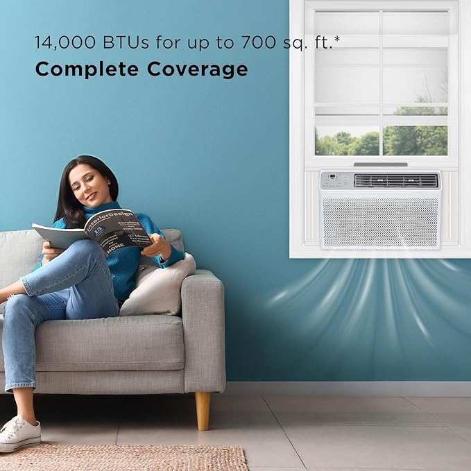 TCL H14W35W 14,000 BTU Smart Window Air Conditioner, AC Unit, Fan & Dehumidifier, 700 Sq. Ft, Remote Control, Compatible with Alexa/Google Assistant, White