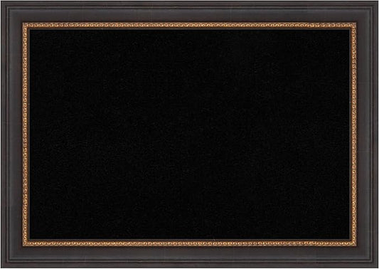 Amanti Art Black Cork Board for Wall, 15x21 Vision Board with Black Wood Frame, Small Corkboard Office Decor for Home Organization, Traditional Corkboard Pinboard to Display Items for Home