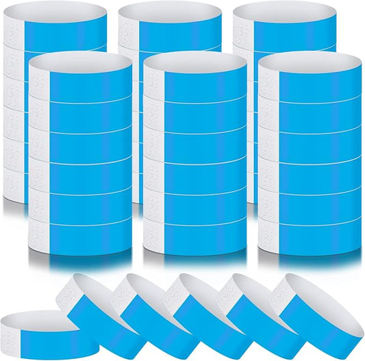 600 Packs Paper Wristbands for Events Neon Party Wristbands Colored Waterproof Paper Club Arm Bands Lightweight Identification for Concert Bar Entrance Admission(Blue)