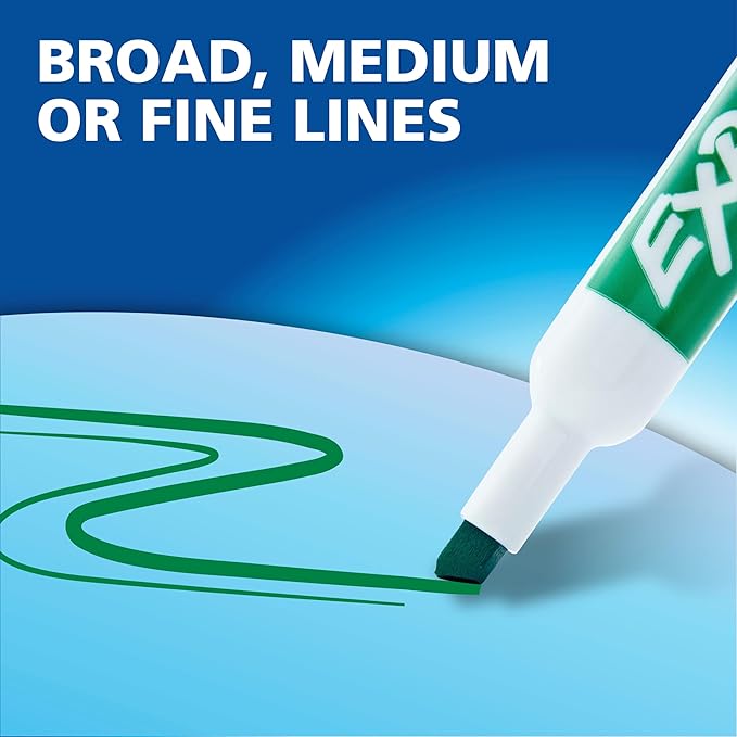 EXPO Low Odor Dry Erase Markers, Chisel Tip, Assorted Colors, 16 Count
