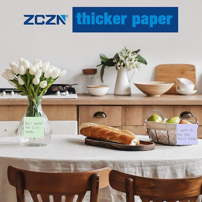 ZCZN 400 Sheets Pop-up Sticky Notes, 3 x 3 Inches, 4 Pads Bright Color Self-Stick Notes, 100 Sheets/Pad, Pink