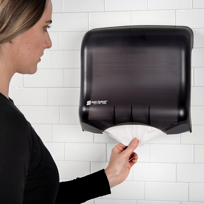 San Jamar Classic UltraFold Towel Dispenser for 400 Multifold/240 C-Fold Towels, Plastic, 11.5 x 6 Inches, Black