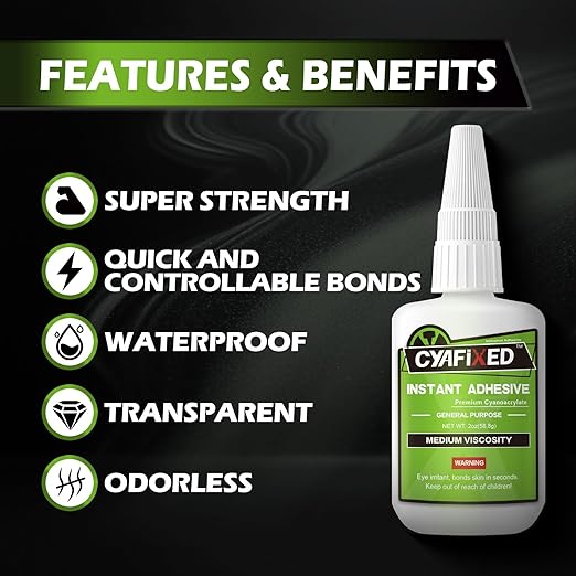 Super Glue Liquid, 4 oz Instant CA Glue Medium Cyanoacrylate Adhesive 113.8 Gram, Food Safe Superglue for Plastic Ceramic Metal Shoe Wood 3D Print Model Leather Glass Aquarium Craft Porcelain Rubber