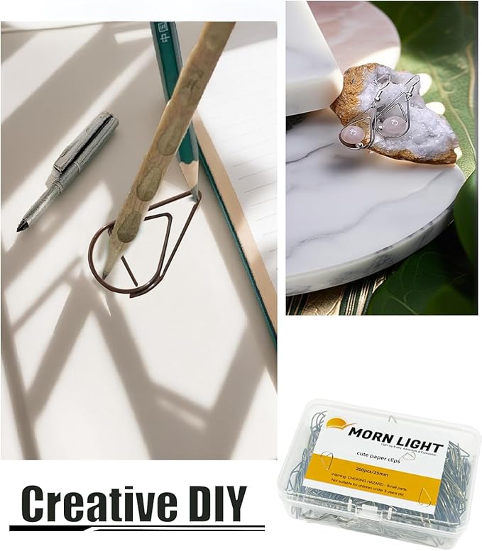 200 Pcs Teardrop Paper Clips Bulk,Stainless Steel Rust-Resistant Paperclips for Wedding Invitations, 3X Stronger Hold with Mirror Polish (Copper+Bronze, 1inch)