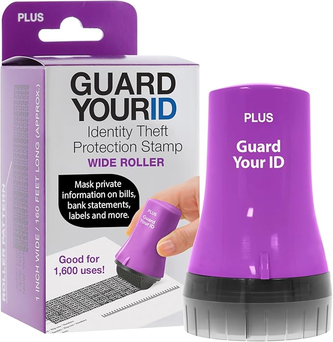 Guard Your ID Wide Advanced Roller 2.0 Identity Theft Prevention Security Stamp Purple