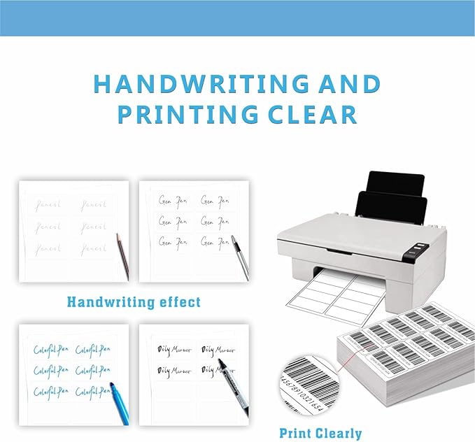 Premium 10 UP 2" x 4" Shipping Labels, 1000 Mailing Labels for Envelopes, Laser/Ink Jet Printer Compatible, White Paper Printable Stickers