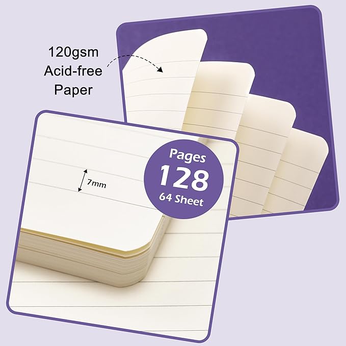 Ruled Notebook/Journal - Classic Lined Journal/Notebook, 5.3'' x 8.26'', Hardcover with Thick Paper, Banded + Pen Holder +Inner Pocket - Periwinkle