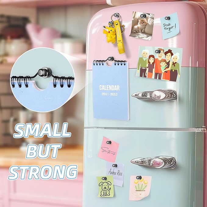 VNDUEEY 12Pcs Black Fridge Magnets, Whiteboard Magnets Refrigerator Magnet, Small Strong Magnet for Whiteboard, Office, Classroom, Kitchen