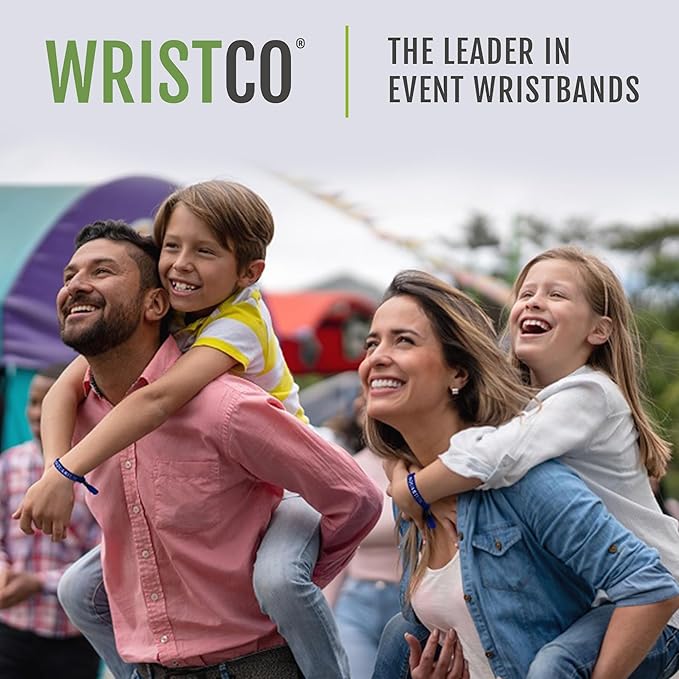 Wristco 100 Green Cloth Event Wristbands – Plastic Closure to Prevent Transfer or Reuse – Premium-Grade Fabric Bracelets for Party Entry, Summer Camp, VIP Identification, Drink Ticket ID