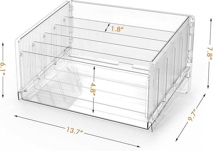 Clear Acrylic Magazine File Holder, Acrylic Desk Organizer for Office Organization and Storage with 5 Vertical Compartments
