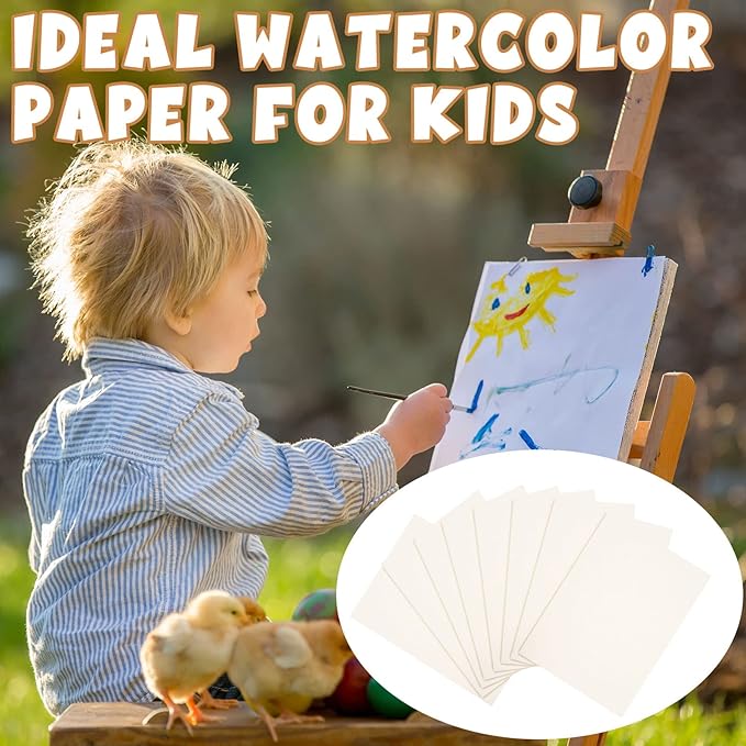 TaoBary 300 Pcs Watercolor Paper Sheet Bulk White Cold Press Paper Pack 110 lb 230 GSM Sketch Painting Watercolor Pad for Watercolorist Beginning Artists Adults Drawing Craft(8 x 12 Inch,230 GSM)