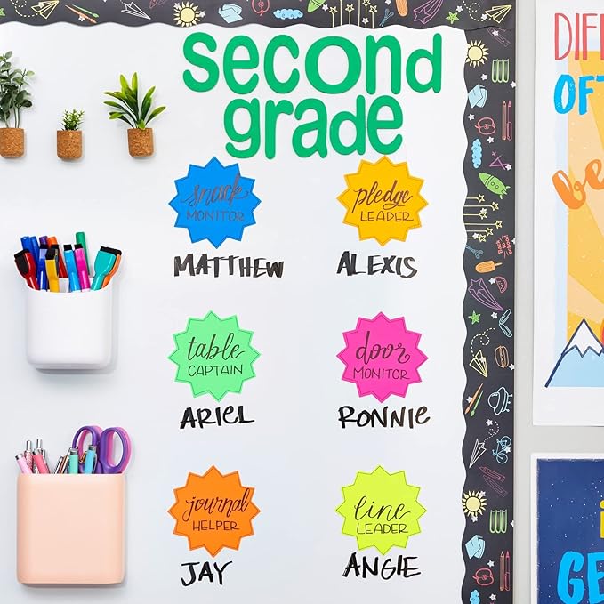 Juvale 120-Pack Bulletin Board Decorations, Blank Cutouts, Starburst Signs for Retail, Office Supplies, Sales, Poster Boards, Bulletin Cutouts, and Classroom Tags (6 Colors, 4x4 in)