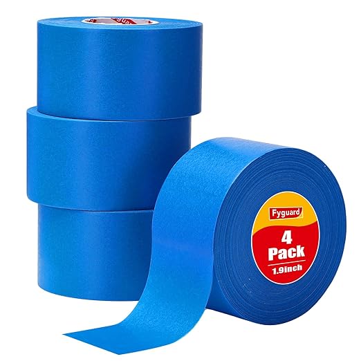 4 Rolls Painters Tape Blue Painters Tape 2 Inch Wide, Multi-Surface Masking Tape Bulk, 1.89 in x 220 Yd Total Blue Tape for Wall Painting Home Improvement DIY Crafts