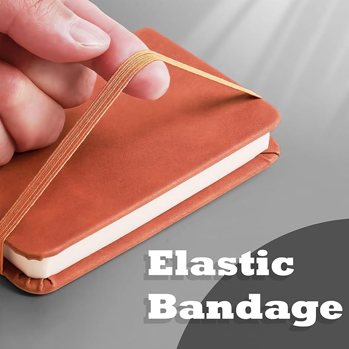 8 Pack Pocket Notebook Small Notebook, 3" x 4.4" Journal Notebook Hardcover with Thick Lined Paper, 200 Pages Leather Cover Mini Journal Notepad (Brown)