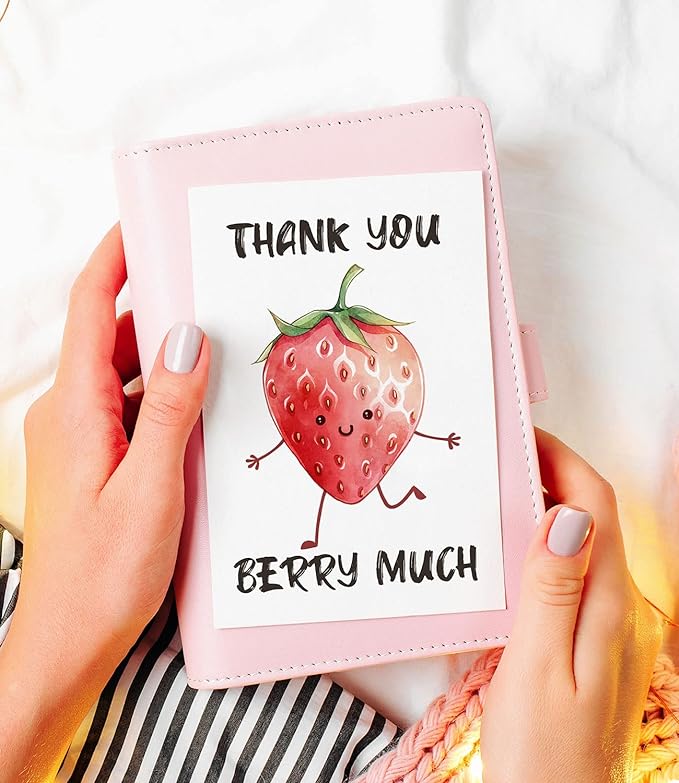 32 Funny Thank You Cards wtih Envelopes & Stickers,Fun Greeting Note Cards 4 x 6 in,Bulk Boxed Set Assortment for Employee Teachers Friends Business Coworker Gratitude Appreciation