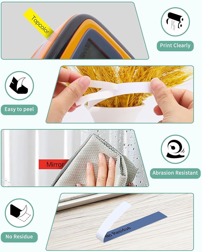 6-Pack 12mm 0.47" Laminated Label Tape Compatible for Brother P Touch Label Tape Tze Tz 12mm 0.47" Multi-Color Tze 231 131 431 531 631 731 1/2" Inch for PT-D220 PT-D210 PT-H130W PT2430 PTD400