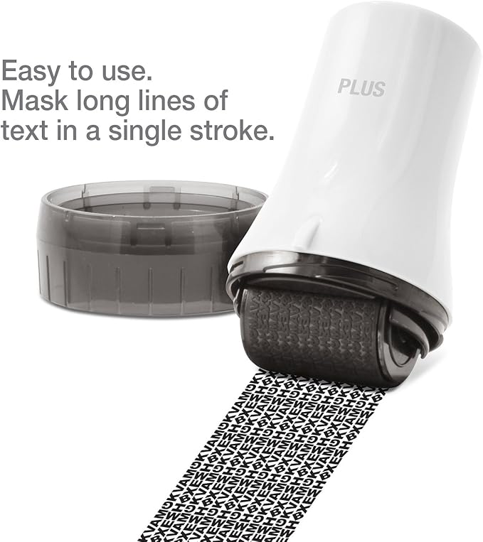 Advanced ID Roller, Protect Your Private Information with Guard Your ID Theft Prevention and Confidential Roller Stamp, Easy to use Mess-Free Address Blocker, ASOTV (Wide 3-Pack, White)