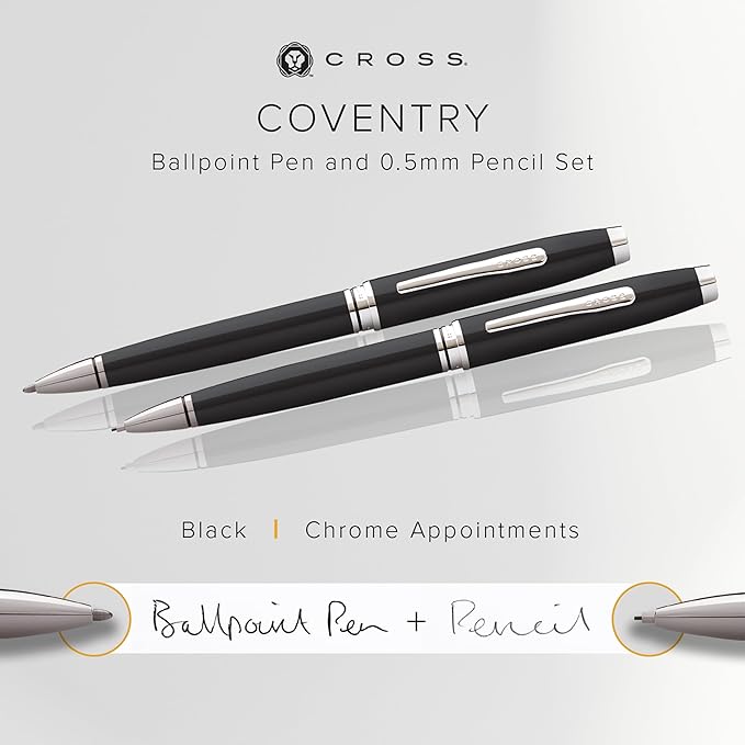 Cross Coventry Black Lacquer Pen and Pencil Gift Set