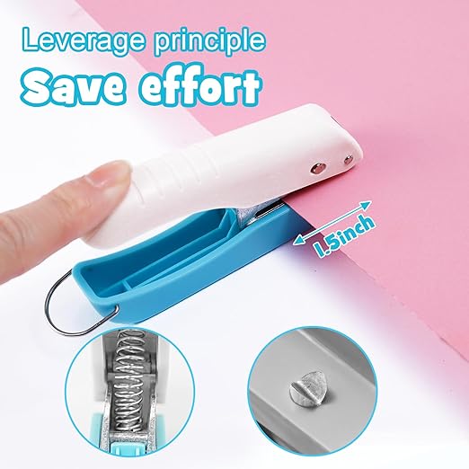 UCEC 3 Pack Paper Craft Hole Punch Shapes, 1/4 Inch Single Hole Puncher for Crafts, Small Handheld Circle Star Hole Punch Heart Hole Punches, 3 Heart Star Hole Puncher for Tags Clothing Ticket