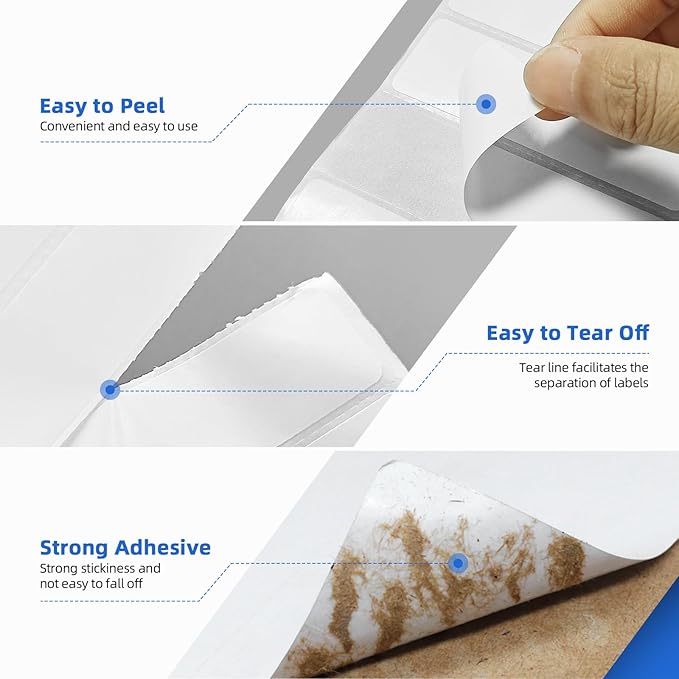 24 Rolls 2" x 1" Direct Thermal Labels for Barcodes Postage Address Shipping Labels Compatible with Rollo & Zebra Desktop Printers Adhesive - 1300 Labels/Roll