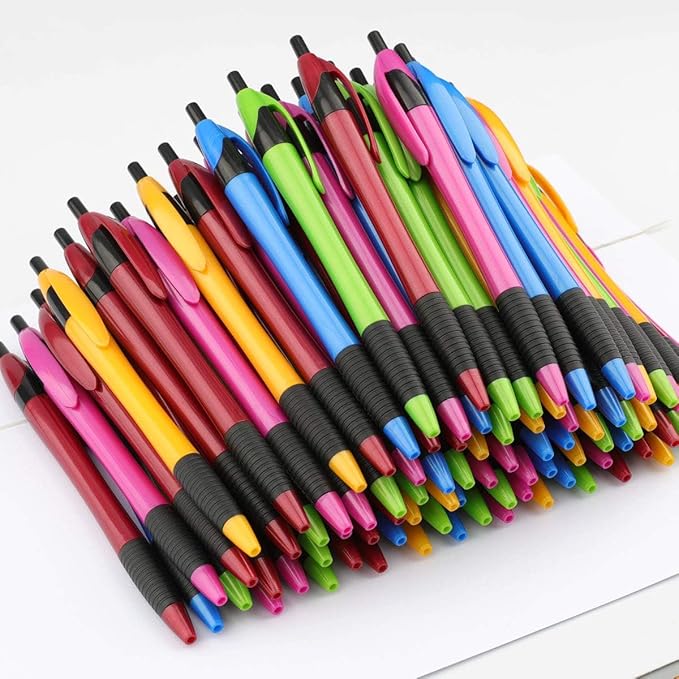 Pens Bulk Gripped Slimster Retractable Ballpoint Pen Medium Point Black ink Smooth Writing Pens for Journaling No Bleed (60Pack)
