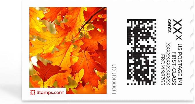 Turning Leaves NetStamps 1200-Pack (50 Sheets) Printable Postage Labels (Stamps.com Subscription Required) - Print Approved Postage - Inkjet & Laser Printers - Business, Personal, Home