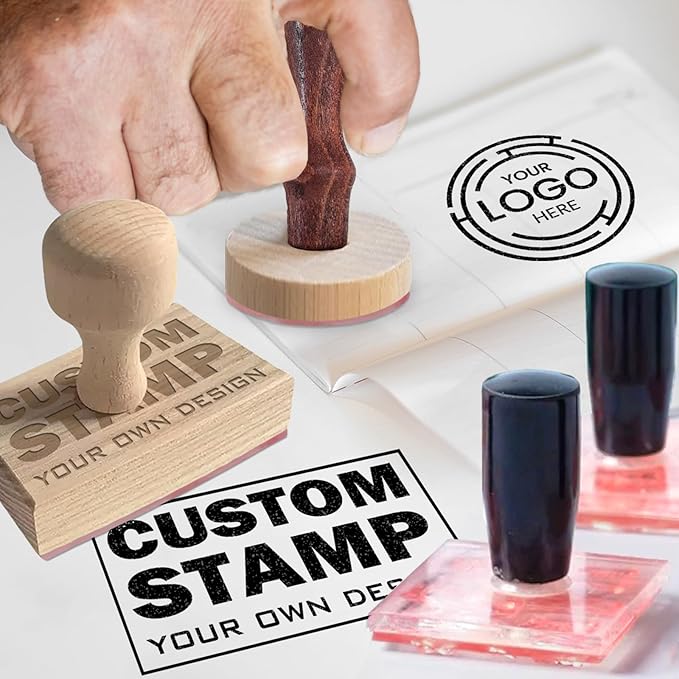 XRLSG Custom Rubber Stamp Personalized Logo Stamp with Text Branding Stamp Ideal for Business Artwork