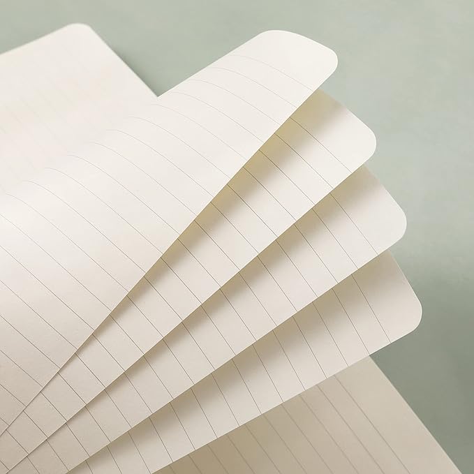 Ruled Notebook/Journal - Classic Lined Journal/Notebook, Hardcover with Thick Paper, 5.3" x 8.26", Banded + Pen Holder +Inner Pocket - Cyan