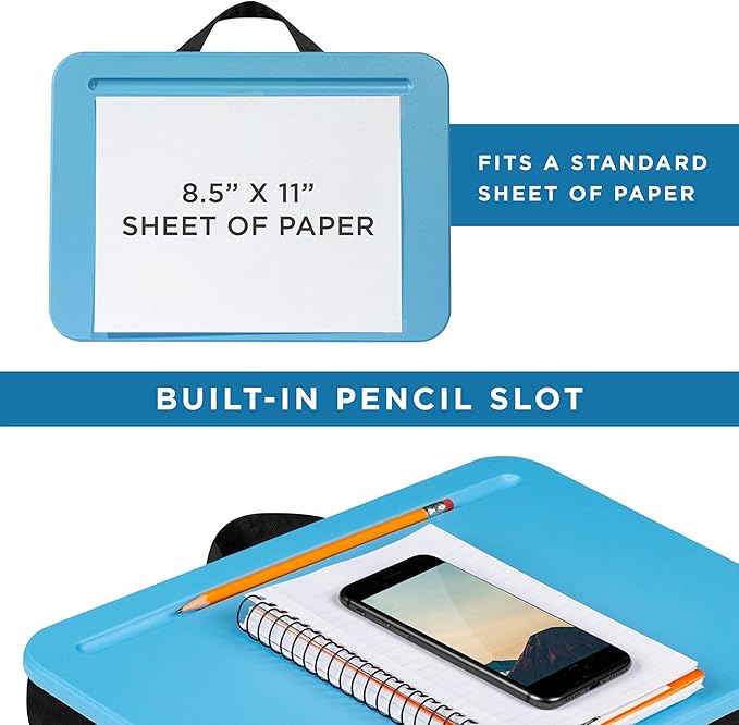 LAPGEAR Compact Lap Desk - Alaskan Blue - Fits up to 15 Inch Laptops - Pack of 12 - Style No. 43003