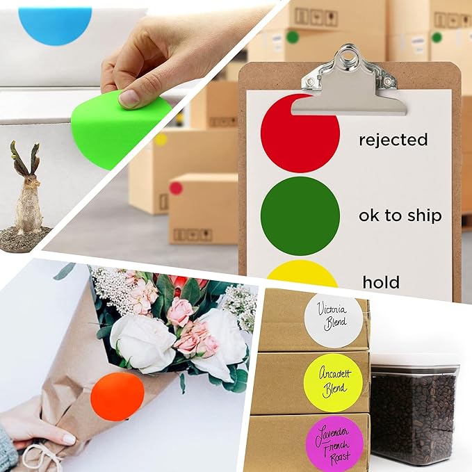 ChromaLabel 3 Inch Round Label Permanent Color Code Dot Stickers, 500 Labels per Roll, Metallic Gold