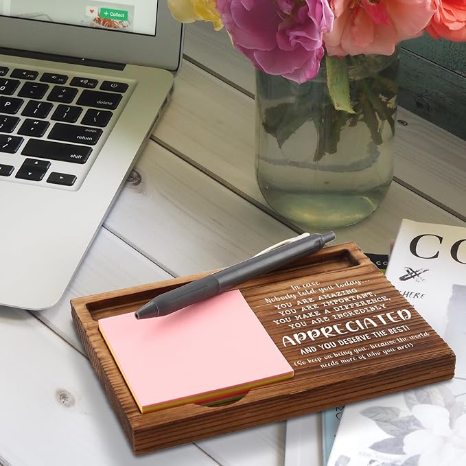 Appreciation Sticky Note Holder, Inspirational Thank You Appreciation Quote Gifts for Leader Boss Women Mentor Coach Manager Employee Coworker Self-Stick Note Pad Holders ZSS20