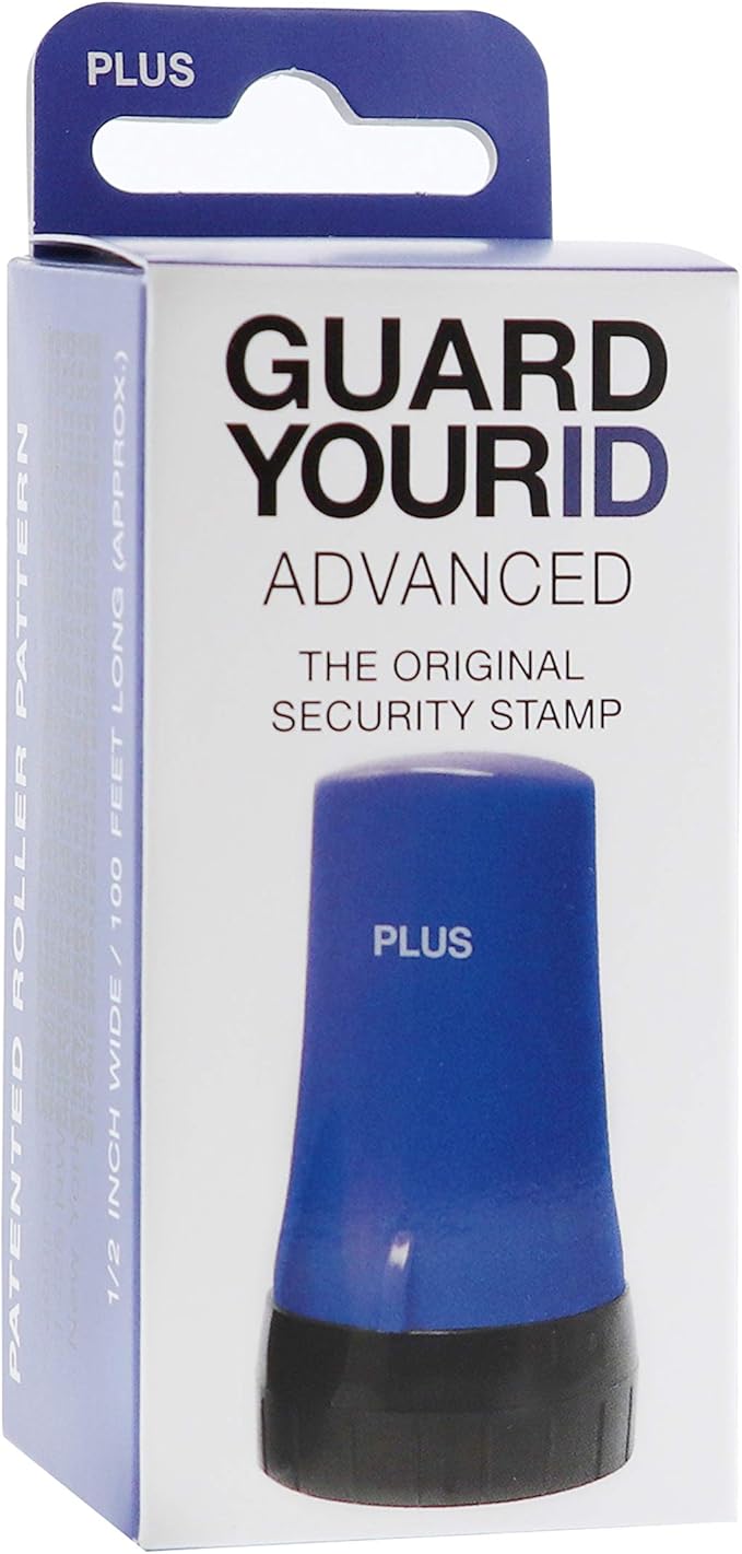 Guard Your ID Advanced Roller 2.0 Identity Theft Prevention Security Stamp Blue