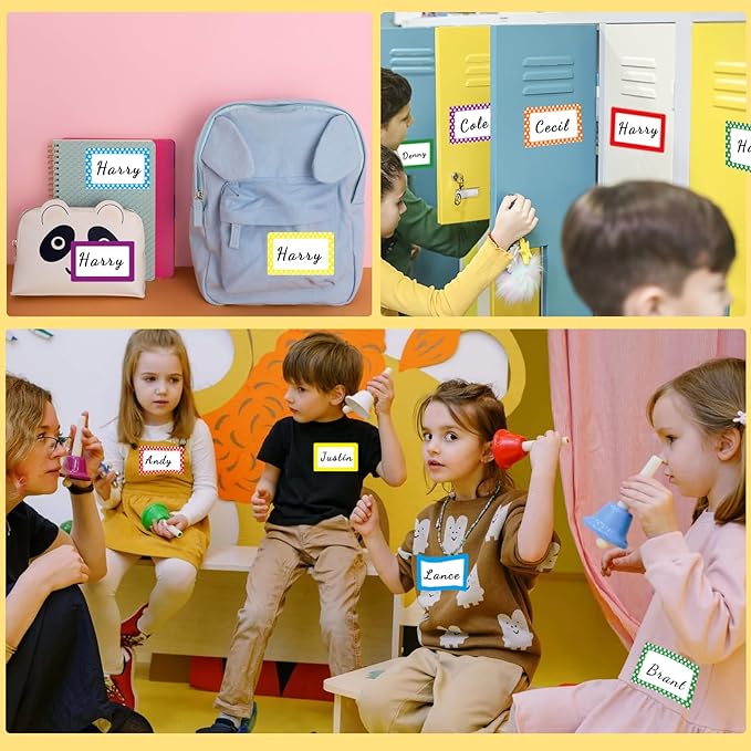 6 Color Name Tag Stickers, 240PCS Waterproof Stickers 3.5X2.25 Inch Name Labels for Office, School, Classroom and Home