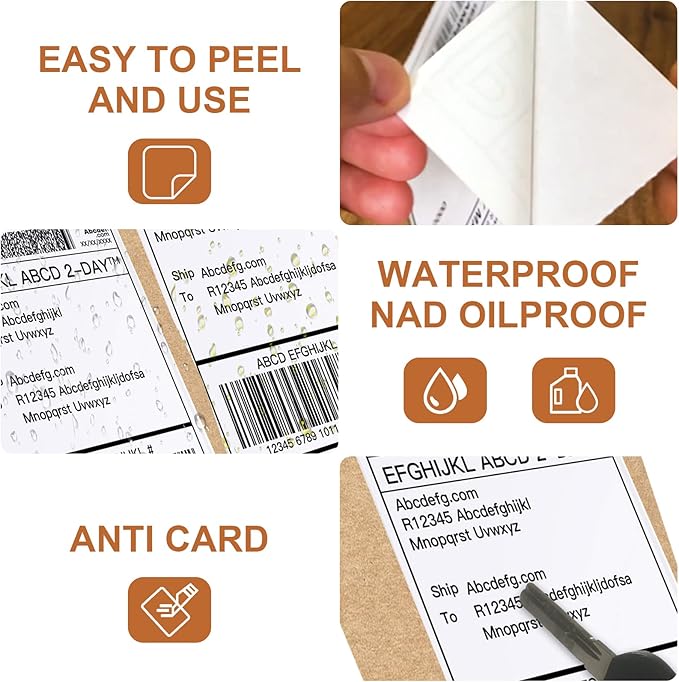 MFLABEL Fanfold 4" x 6" Direct Thermal Labels White Perforated Shipping Label,32 Stacks,Total 32000 Labels