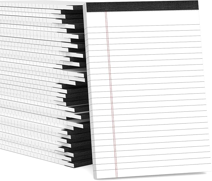 36 Pack Small Legal Pads 5x8 White Note Pads 5x8 College Ruled Paper Tablets for Office 80 GSM Paper Pads Narrow Ruled Legal Pad White Small Notepad 30 Sheets Writing Pad Lined Notepads for Office