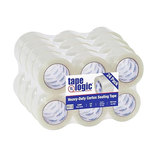 Tape Logic 3" x 110 yds Acrylic Packing Tape 2.2 Mil, Clear (24-Pack) Heavy Duty Packing Tape Rolls for Sealing Boxes at Home, Warehouse, & Office, Supplies for Packaging, Shipping, Moving