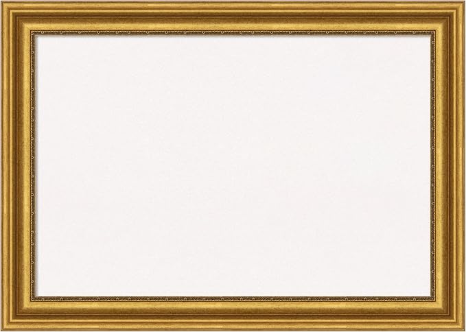 Amanti Art White Cork Board for Wall, 30x42 Vision Board with Gold Frame, Large Corkboard Office Decor for Home Organization, Traditional Corkboard Pinboard to display items for home organization
