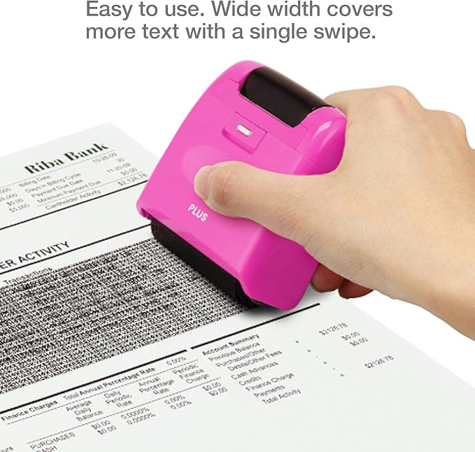 Plus Guard Your ID Wide Roller Stamp, Pink