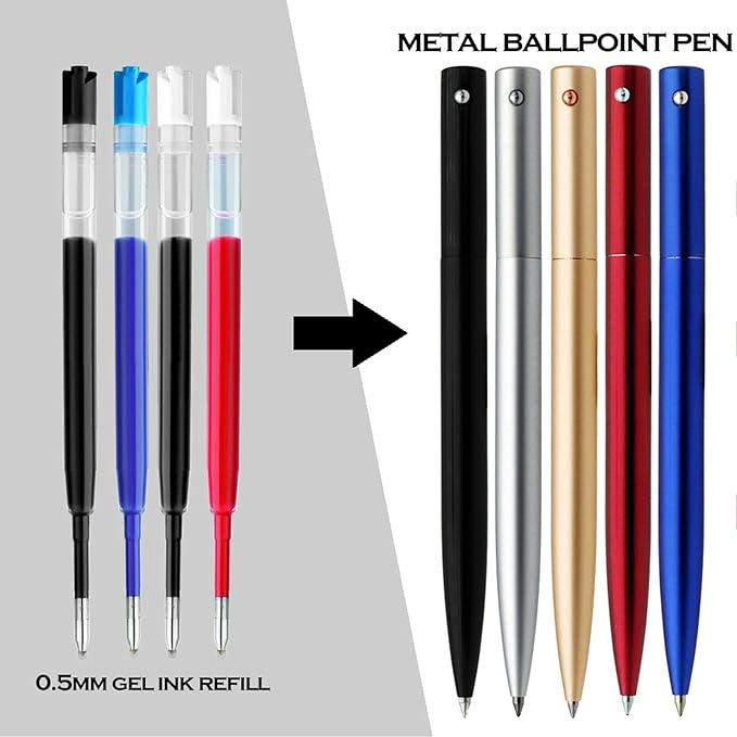 DunBong G2 Gel Ink Pen Refills, for Retractable Gel Pens, 0.5mm Fine Point, Pack of 5 (Red)